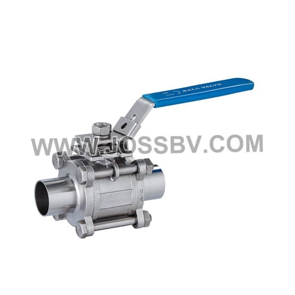3_Piece Sanitary Ball Valve Butt Weld with ISO5211 Mounting Pad